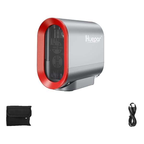 Huepar Grön Laser Nivå, 2 Linjers Projektion, Uppladdningsbart Batteri,Y011R-a