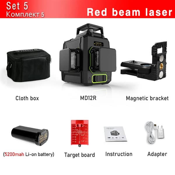 Laser nivå, CE-certifierad, stötdämpande ABS- och PC-skal,MD12R