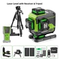 Miniatyrbillede 2 af 2: Huepar Laser Niveau, 4x360° Grøn Stråle, Fjernbetjeningsfunktion,SÆT-5
