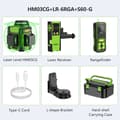 Pikkukuva 2 / 2: Huepar Laser Level, 12 Viivaa IP54-luokituksella, Type-C-lataus,HM03CG-LR-6RGA-S60-G