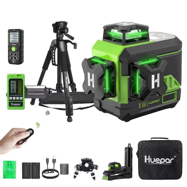Huepar Laser Nivå, Självnivellerande Funktion, Bluetooth Fjärrkontroll,SÄTT 5