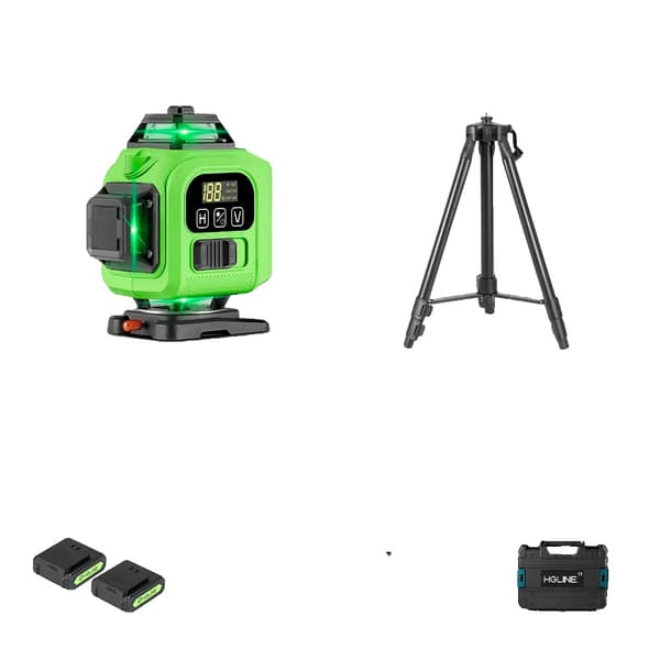 Laser Niveau, 16 Linjer, Fjernbetjeningsområde,2xBatteri-EU-Stik
