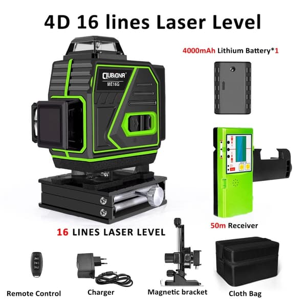 4D 16 Linjan Laseritaso, Kauko-ohjaus, Pulssitila, Korkeampi Näkyvyys Vihreät Säteet,ME16G-DC11G