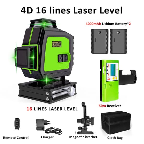 Laser Niveau, 12 Linjer, 50m Detektionsområde, IP54 Vandtæt,ME16C2-DC11G