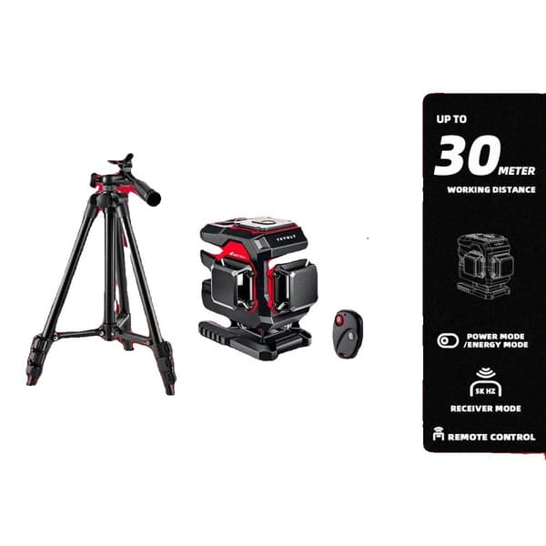 360° Krydslinje Laserniveau, 30m Rækkevidde, Holdbar og Vandtæt,TL-YVGLL4XS12TP5x1