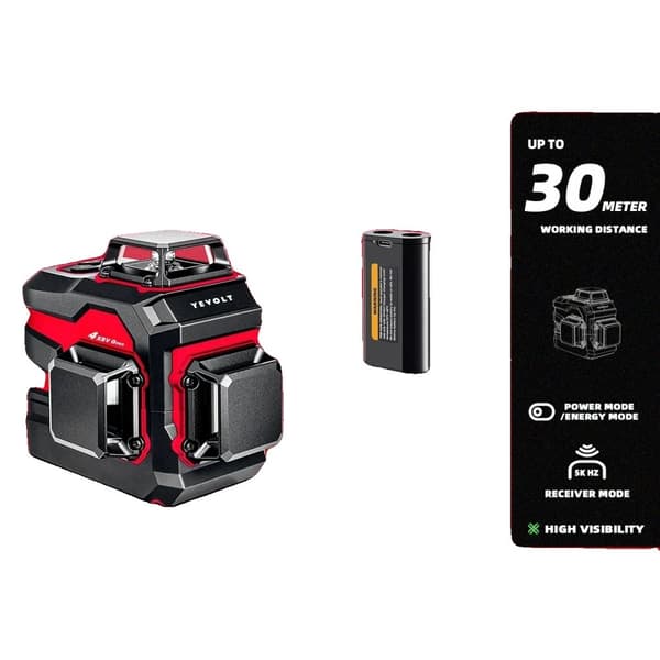 360° Laser Niveau, 12-Linjers Måling, Selvnivellerende ±4°,YVGLL4XS12P3x1