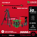 Miniatyrbillede 2 af 2: YEVOLT Grøn Laser Niveau, 30m Arbejdsområde, Præcis Selv-niveauering,TP-YVGLL4XS16P3x2