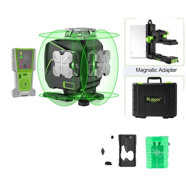 Laser nivåsats, 16 linjer, självnivellerande, Bluetooth-fjärrkontroll, SET 1