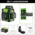 Miniatyrbillede 2 af 2: Laser Niveau, 12 Linjer, Dobbelt Tilstande,HM03CG-SET-1