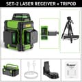 Miniatyrbillede 2 af 2: Laser Niveau, 12 Linjer, Dobbelt Tilstande,HM03CG-SET-2