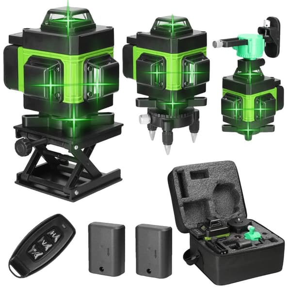 4D 16 Viivan Laser-taso, Itsetasaus, Ladattava Akku,vihreä EU-pistoke