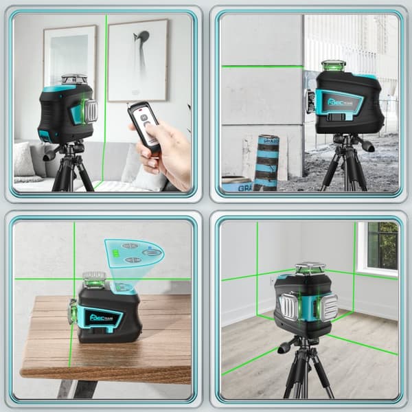 3D Grön Laser Nivå, Fjärrkontroll, 360° Projektion, Vattentät Design,DJ03CGA-DT14A