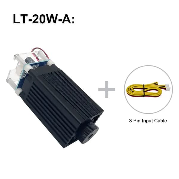 Lasermodul, 20W Strøm, 450nm Blåt Lys, LT-20W-A