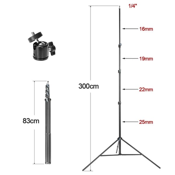 Laser Nivelleringstativ, Justerbar Højde, Kompatibel med 16M/3M KEZERS Laser Niveauer, 3m