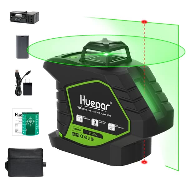 Vihreä Laser-taso, 360° kattavuus, itsetasaus tarkkuus,Ruskea