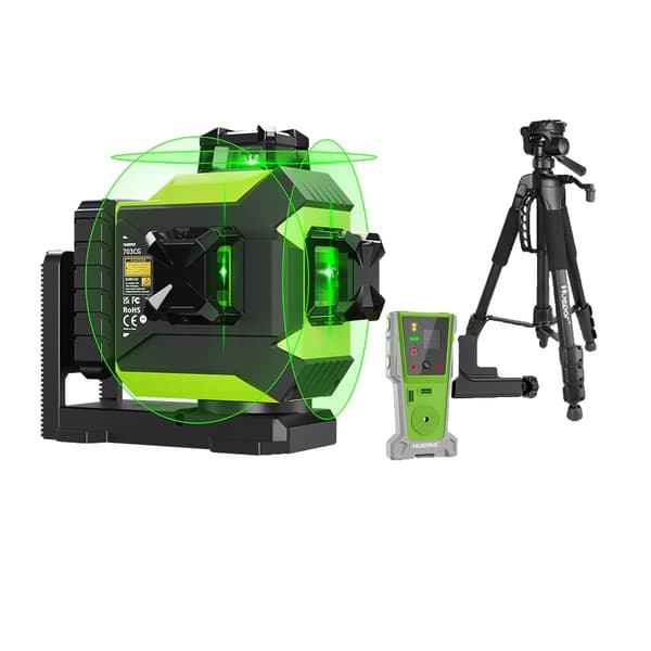 Huepar 703CG Laser Nivå, 12 Linjemätning, Snabb Självnivellering, Högkvalitativ Diode,SET-3 Huvudfoto
