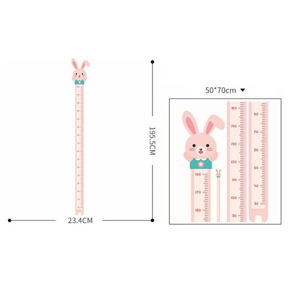 Mäta Växande Längd Väggdekal Tillväxt Diagram Väggdekal - Kanin