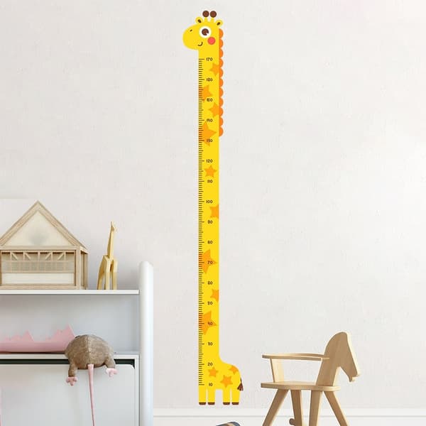 Mäta Växande Längd Väggdekal Tillväxt Diagram Väggdekal - Giraff