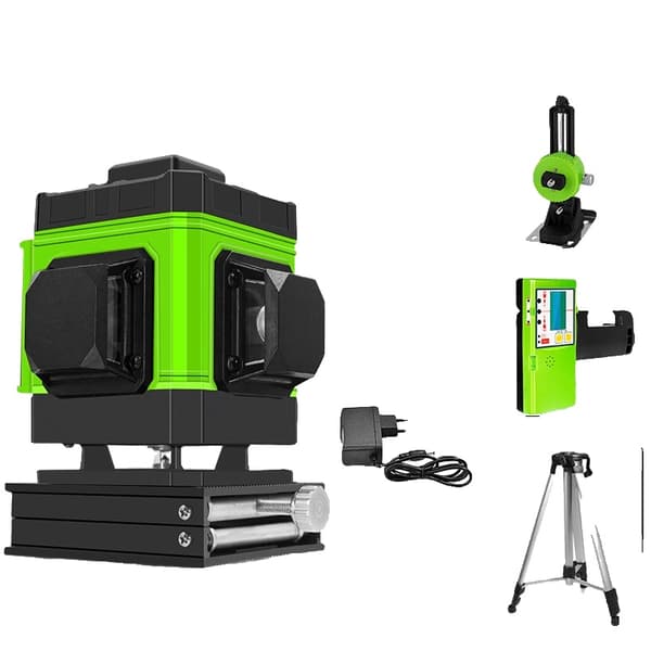Grøn Stråle Laser Niveau, 4x360° Dækning, Fjernbetjening, Flere Anvendelser,IE12A-DC11G-H15