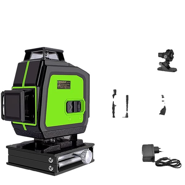 Grøn Stråle Laser Niveau, 4x360° Dækning, Fjernbetjening, Flere Anvendelser,ME16C2
