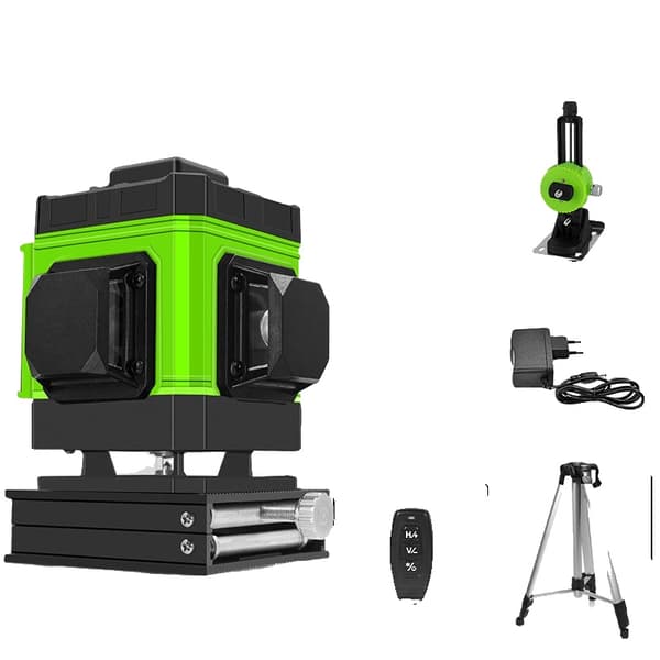 Grøn Stråle Laser Niveau, 4x360° Dækning, Fjernbetjening, Flere Anvendelser,IE12A-H15