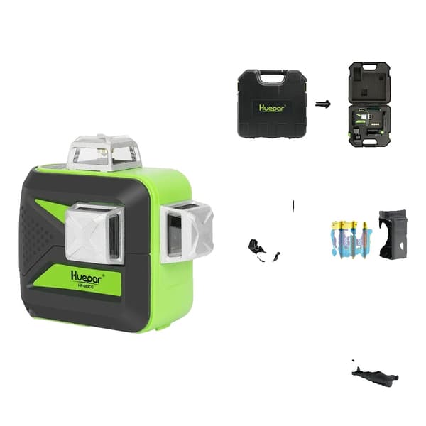 Laserlaser, 360° vertikala och horisontella linjer, självutjämnande funktion, grön stråle,603CG-H