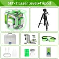 Miniatyrbild 2 av 2: Laseravståndsmätare, ±2mm precision, 12 linjer, 8000mAh batteri,Med stativ