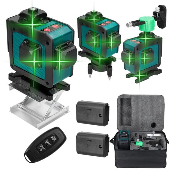 Laser Niveau, 360° Projektion, Selvnivellerende, Vandafvisende IP54,EU stik