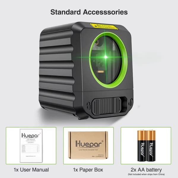 Laser Nivå, Vertikalt & Horisontellt Läge, IP54 Klassad, Kompakt Design,Grön Stråle