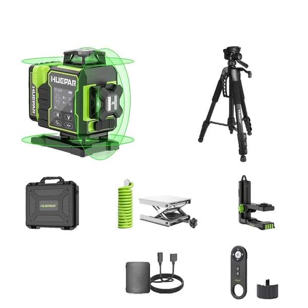 Laser-taso, 4x360° mittaus, sähköinen pyörivä jalusta, LCD-näyttö,Asetus-3