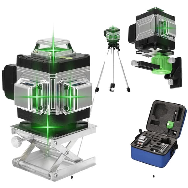 Laser Niveau, 16 Linjer, Grøn Farve, Stativmontering,4D 16linje 1.2m-a