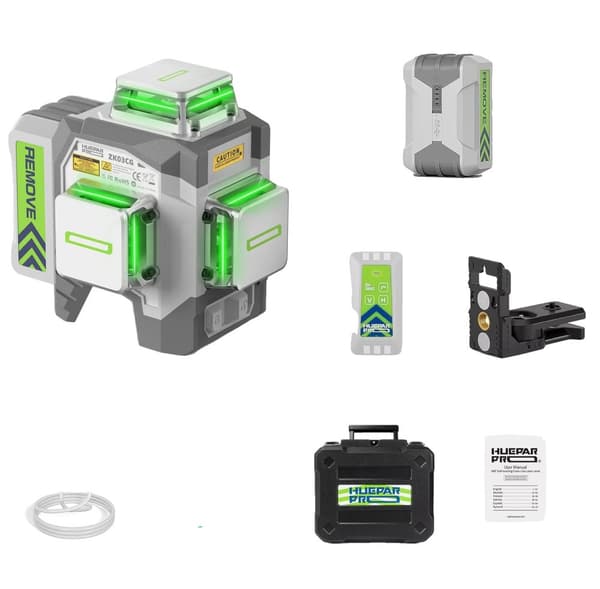 Laser Niveller 12 Linjer, ±2mm Præcision, Selv-nivellerende, Fjernbetjening,Kun 3D Laser Niveau