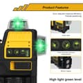 Miniatyrbillede 4 af 4: Grøn Laser Niveau, Selv-niveauerende, 360-Graders Stråler