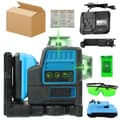 Miniatyrbillede 1 af 2: 3D Laser Niveau, 12 Linjer, Vertikal og Horisontal Måling, Grøn Laser,Blå 1 Batteri (karton)