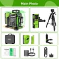 Miniatyrbillede 2 af 2: Laser Niveau, 12 Linjer, Bluetooth Kontrol, Selv-Niveauerende Funktion,Guld