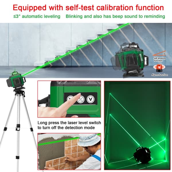 Laser niveau, 16 linjer, selvnivellerende funktion