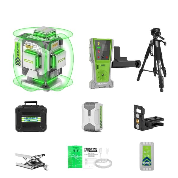 Laser Niveau, 4D 16 Linjer, Grøn Stråle, Fjernbetjening,Hovedfoto