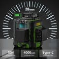 Miniatyrbild 6 av 10: 12-linjers 3D krysslinje grön lasernivå med stativ/detektor/elektronisk linjal/fäste, dubbelt läge och automatisk nivellering