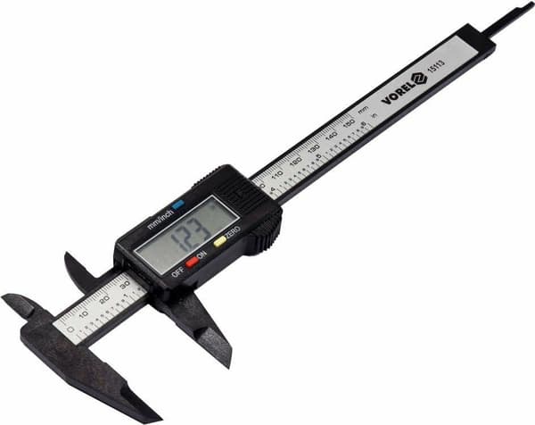 VOREL ELEKTRONISK SKYLDRE 150 mm / 0,01 mm KULSTOF 15113