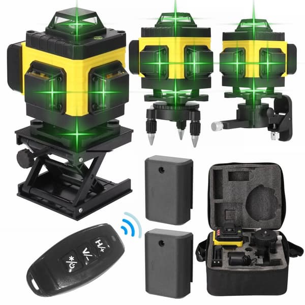 4D Laser Niveau, 16 Linjer, Selv-niveauering Område ±3°, Arbejdsafstand 20m,EU stik