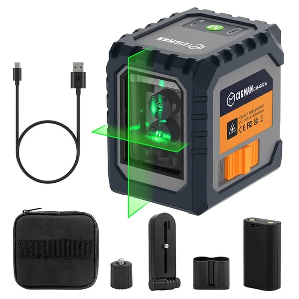 Laser Niveau, Vælgbare Laserlinjer, Genopladeligt Batteri,CIGMAN CM-G02A