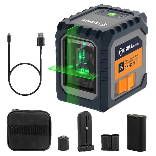 Laser Niveau, Vælgbare Laserlinjer, Genopladeligt Batteri,CIGMAN CM-G02A