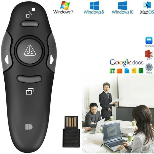 FJÄRRKONTROLL AVSTÅNDSPRESENTATION POWERPOINT LASER USB PROJEKTOR PTT