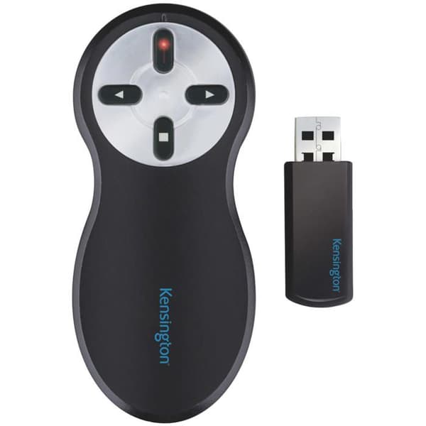 Kensington Wireless USB Presentation Remote - Röd laserpekare - Kompatibel med Windows och macOS - Räckvidd 20m
