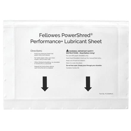 Fellowes | Shredder oil sheets 10 pcs | 4025601 | Easy to use no spills and no mess; Improves your shredders performance by keeping the cutters lubric