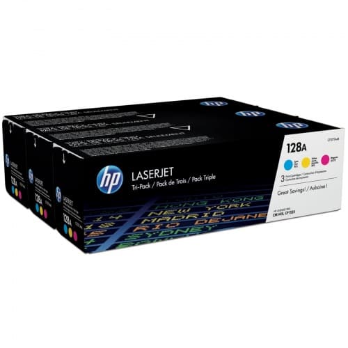 HP 312A Trojbalení originálních tonerových kazet LaserJet (azurová, purpurová, žlutá)