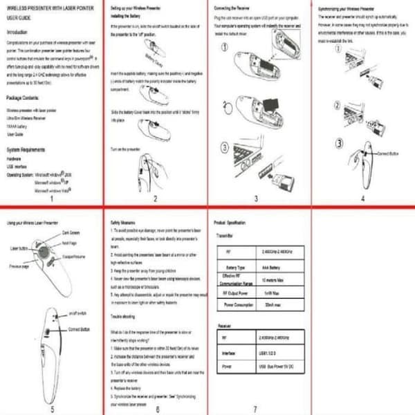 Trådlös Röd Laserpekare PowerPoint Presentation Fjärrkontroll - YWEI - GWH-MP ström