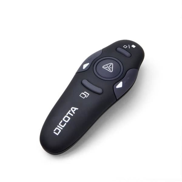 Presentationsfjärrkontroll - DICOTA - PinPoint - Integrerad laserpekare - AAA-batteri - 10m