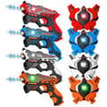 Miniatyrbillede 2 af 2: Laser Tag Blaster Sæt, 4 Pakke, Holdbart ABS, Blinkende Lys,4 Pak et sæt