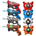 Miniatyrbillede 1 af 2: Laser Tag Blaster Sæt, 4 Pakke, Holdbart ABS, Blinkende Lys,4 Pak et sæt